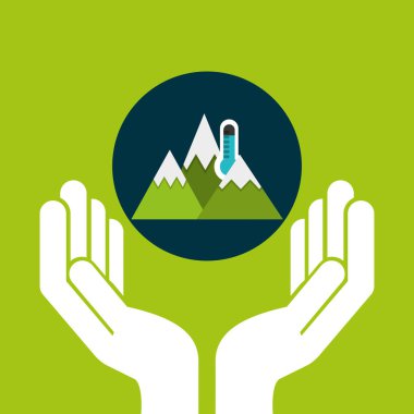 karlı dağlar. termometre hava konsept tasarımı