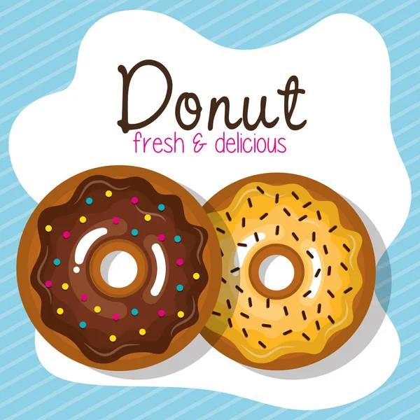 Heerlijke donuts bakkerij winkel — Stockvector
