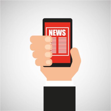 el smartphone bağlı haber tasarım tutarak