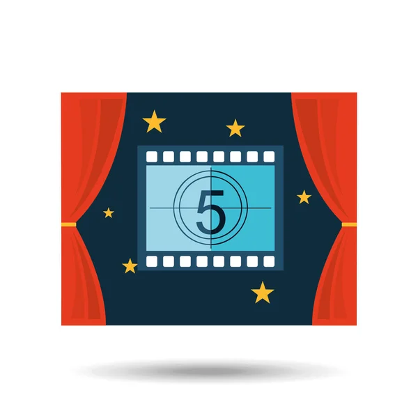 Concept cinéma théâtre bande comptage graphisme — Image vectorielle