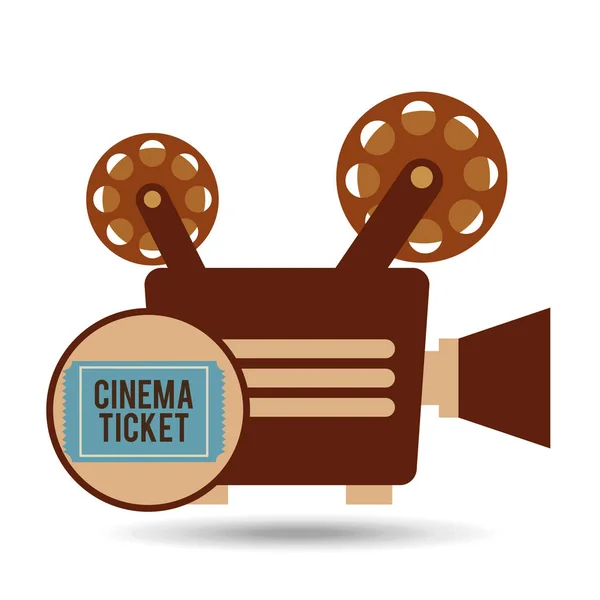 Camera movie vintage ticket icon design — Stock Vector