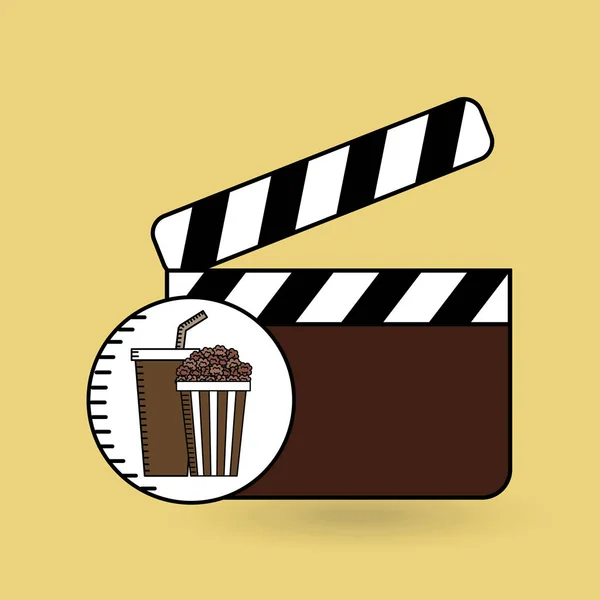 Clapper film pop maïs design — Image vectorielle