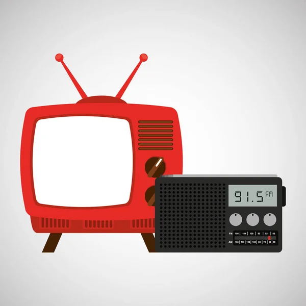 TV radyo vintage haber kavramı — Stok Vektör