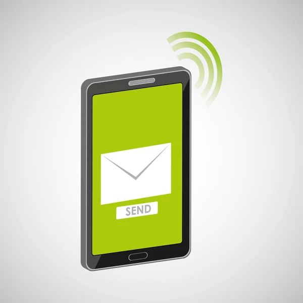 Celular mensagem de e-mail enviar ícone — Vetor de Stock