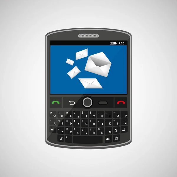 Mobilní mobilní telefon e-mailové konverzaci ikona — Stockový vektor