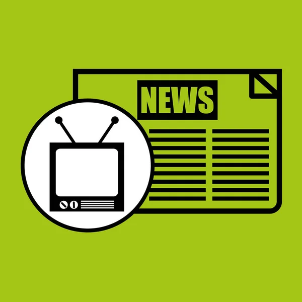 TV vintange news icon graphic — стоковый вектор