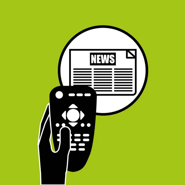Handbedienung tv news icon design — Stockvektor