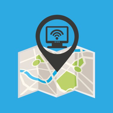 monitör kablosuz kavramı wifi PIN simgesini