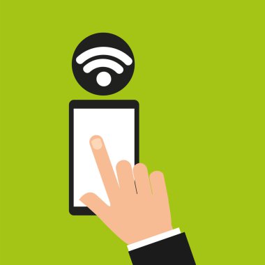 akıllı telefon internet wifi simgesi tutan el