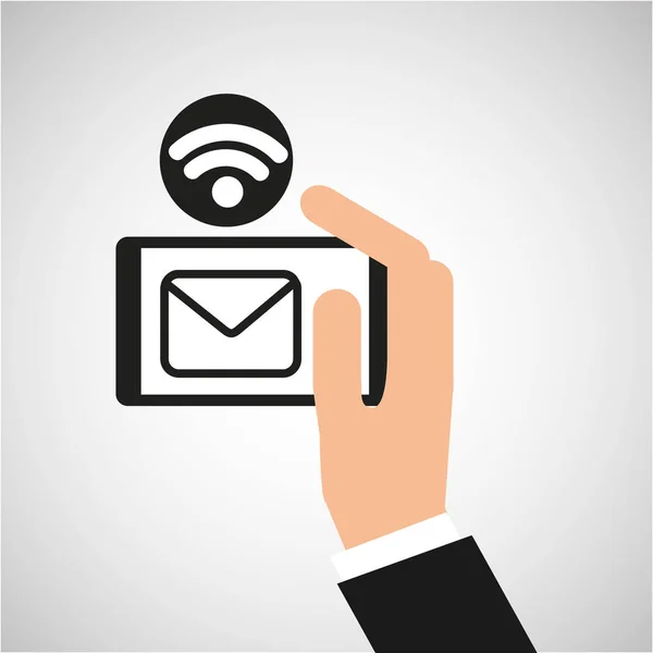Smartphone ηλεκτρονικό ταχυδρομείο internet εικονίδιο Wi-Fi — Διανυσματικό Αρχείο