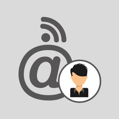 adam karikatür wifi posta