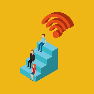 Genel bağlantı wifi dijital aile