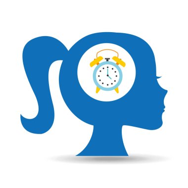 siluet baş kız öğrenci saati