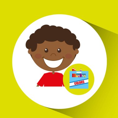 mutlu çocuk öğrenci renk kutu grafiği