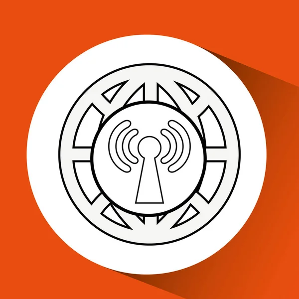 Connexion concetp globe symbole wifi — Image vectorielle