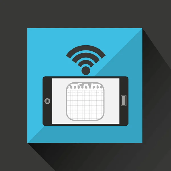Smartphone calendrier internet wifi icône — Image vectorielle