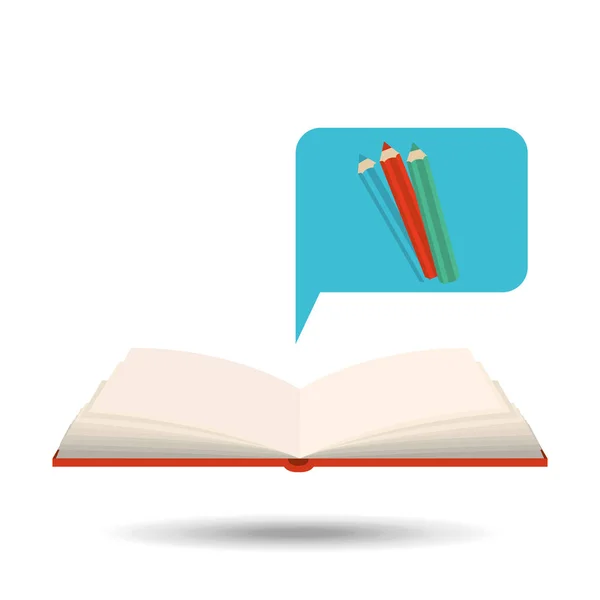 Βιβλίο ανοιχτά χρώματα έννοια σχολή γραφικών — Διανυσματικό Αρχείο