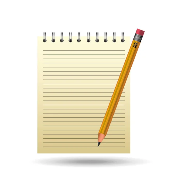 Σημειωματάριο και μολύβι σχολείο σχεδίου — Διανυσματικό Αρχείο