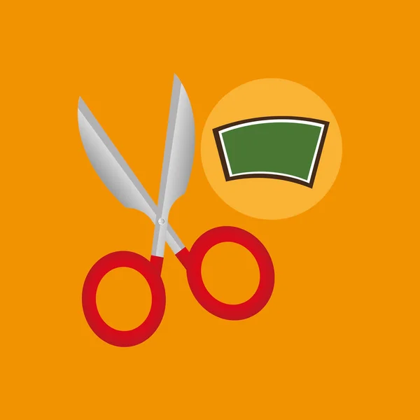 School board icon scissors design — Stock Vector