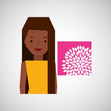 Kız afro çiçek simgesi