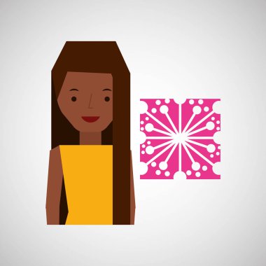 Kız afro çiçek bahçesi simgesi