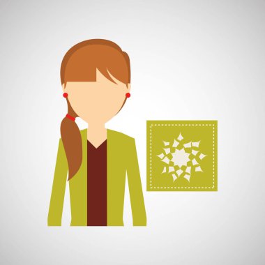 Kız dekoratif simgesi dahlia çiçeği