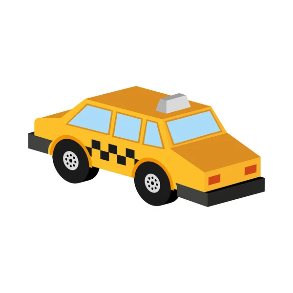Taxi coche amarillo icono de transporte — Vector de stock