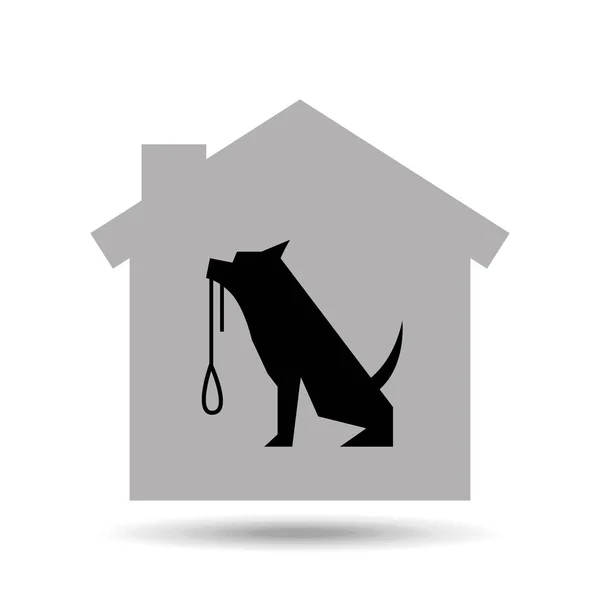 Home pet cão leash ícone — Vetor de Stock