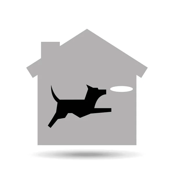 Pes hrací podložka jehlového ikona — Stockový vektor