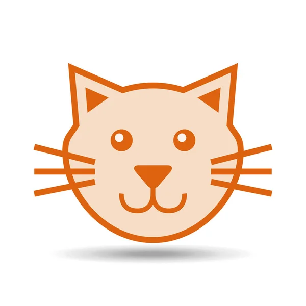 Cute face cat icon — Stock Vector