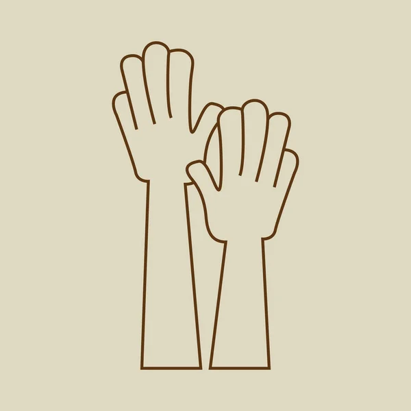 Hands raised. hands up sign icon — Stock Vector