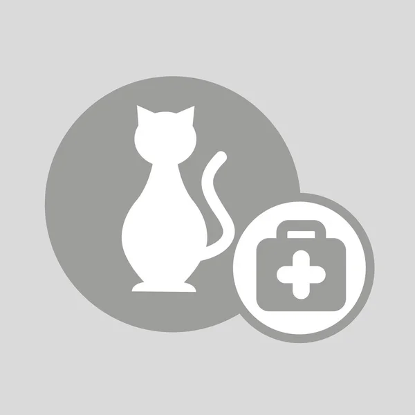 Sylwetka kota pet ikona weterynaryjnych — Wektor stockowy