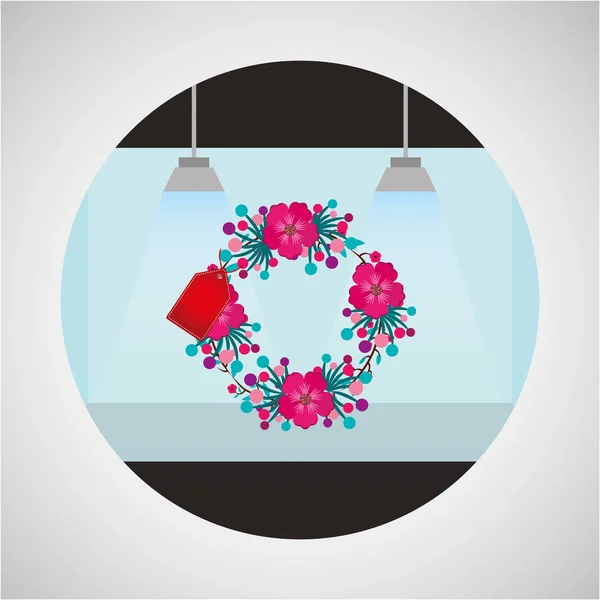Boutique de fleurs lilys design icône ornementale — Image vectorielle