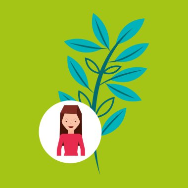 dalları ile kız çizgi film simgesi