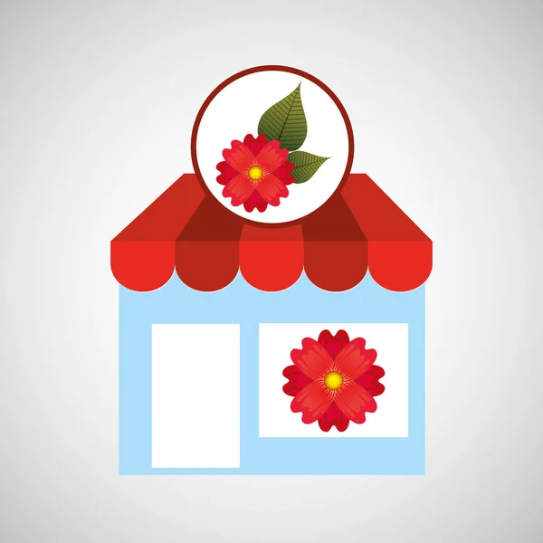 Ζέρμπερα μαργαρίτα λουλούδι κατάστημα άνοιξη διακόσμηση εικονίδιο — Διανυσματικό Αρχείο
