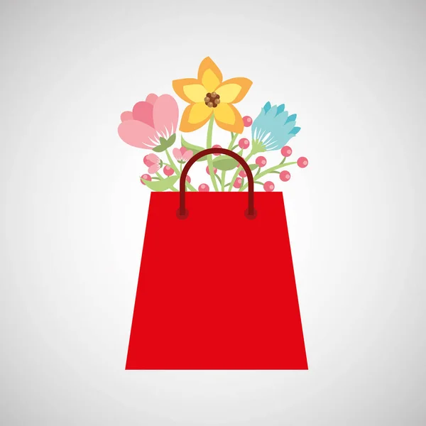 shopping bag with beauty flower