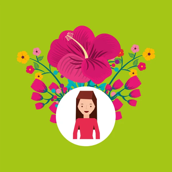 Εικονίδιο καρτούν λουλούδι κορίτσι ομορφιά — Διανυσματικό Αρχείο