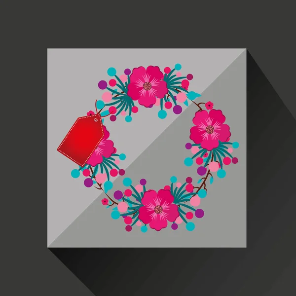 Flower shop lilys prydnads ikon design — Stock vektor