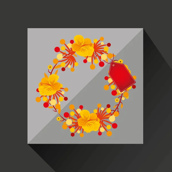Floral crown design shop icon — Stock Vector