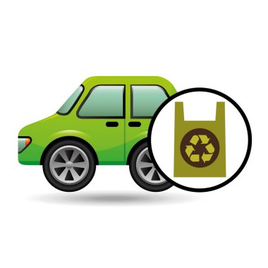 Eko araba simge çevre plastik torba