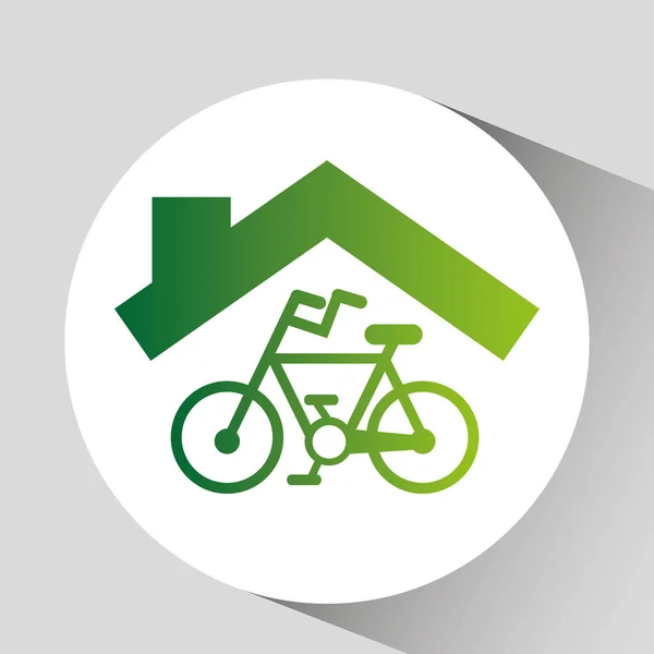Green ecology bike symbol design — Stock Vector