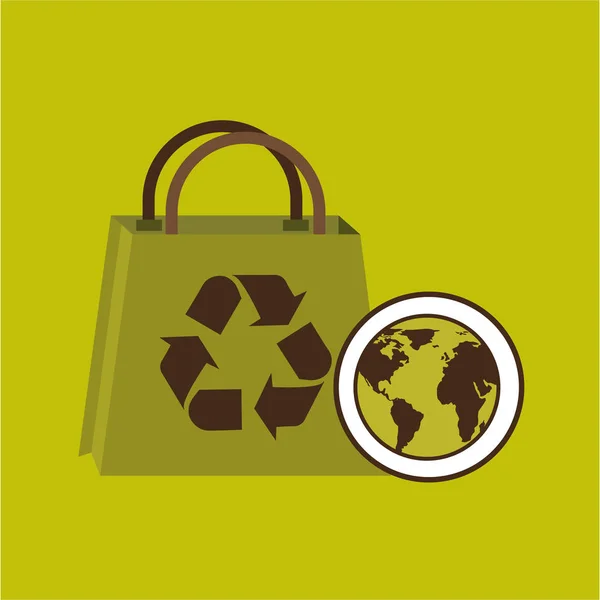 Wereld recycling tas ontwerp afbeelding — Stockvector