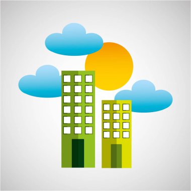 Bina temiz çevre güneş ve bulut