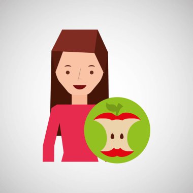 Kız çizgi film geri dönüşüm simgesini organik