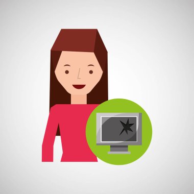 Kız çizgi film geri dönüşüm simge teknoloji