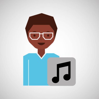 Kız gözlük simge müzik grafik