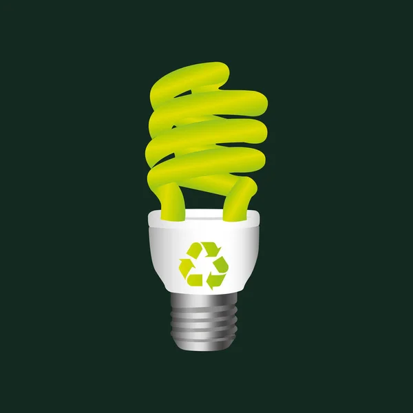 Recycle szimbólum ökológiai lámpa-design — Stock Vector