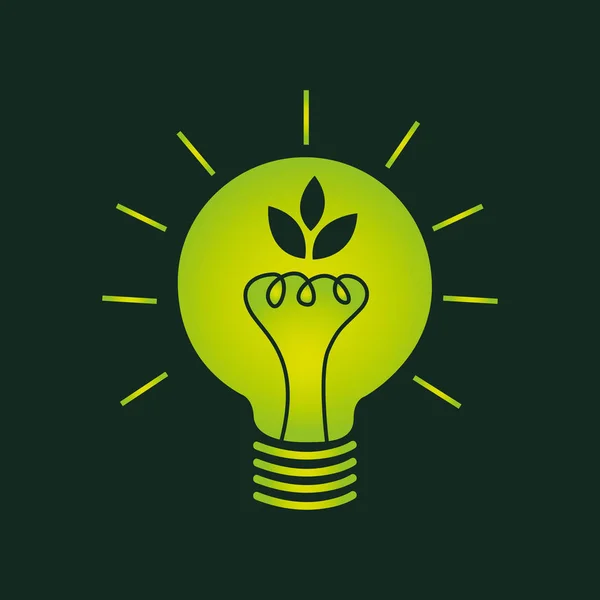 Eco book environment bulb graphic — Stock Vector