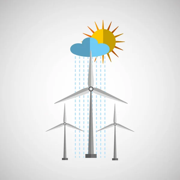 Eco energia asas poder ecologia gráfico —  Vetores de Stock