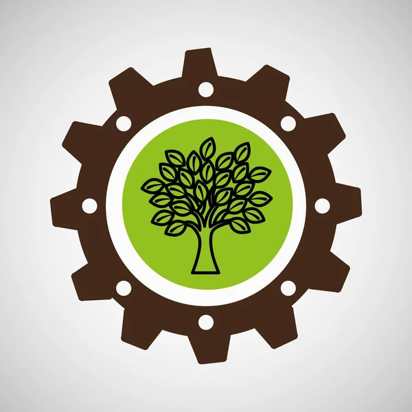 Drzewo sprzęt symbol środowisko — Wektor stockowy